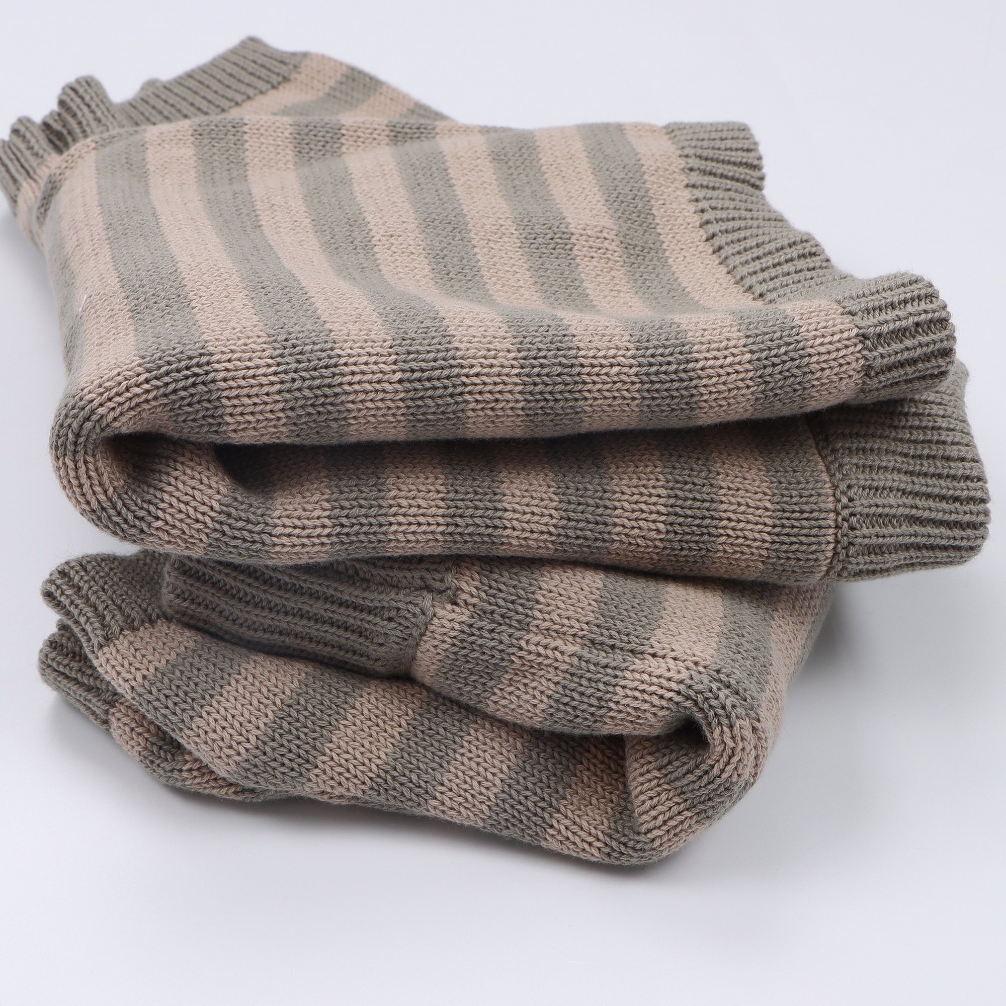 Custom Chunky Striped Knit Baby Sweaters Toddler Boys Clothing Set 100% Cotton Baby Knitted Sweater Baby Clothing