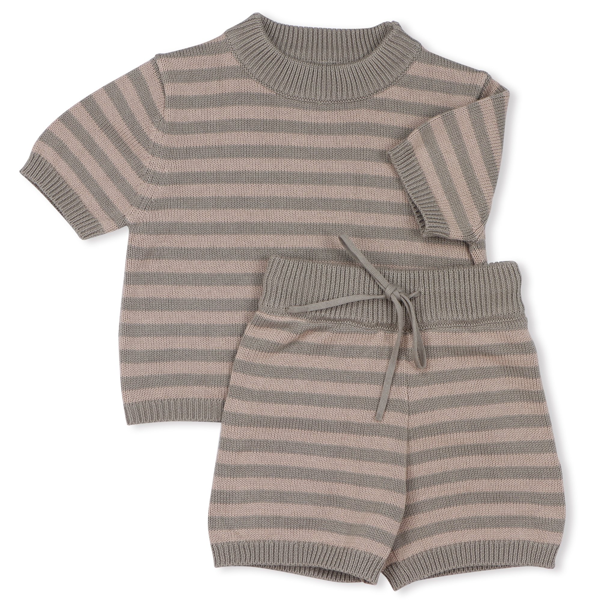 Custom Chunky Striped Knit Baby Sweaters Toddler Boys Clothing Set 100% Cotton Baby Knitted Sweater Baby Clothing