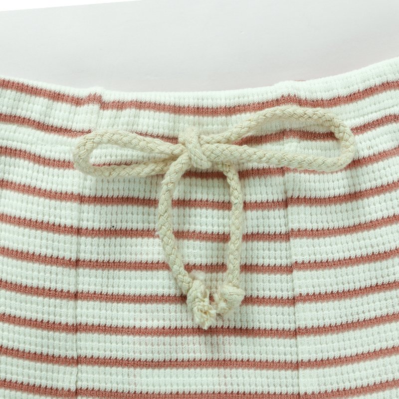 Wholesale Factory Summer Casual ventilate Soft Stripe O-Neck Short Sleeve Elastic Waist Baby Boy Clothing Set