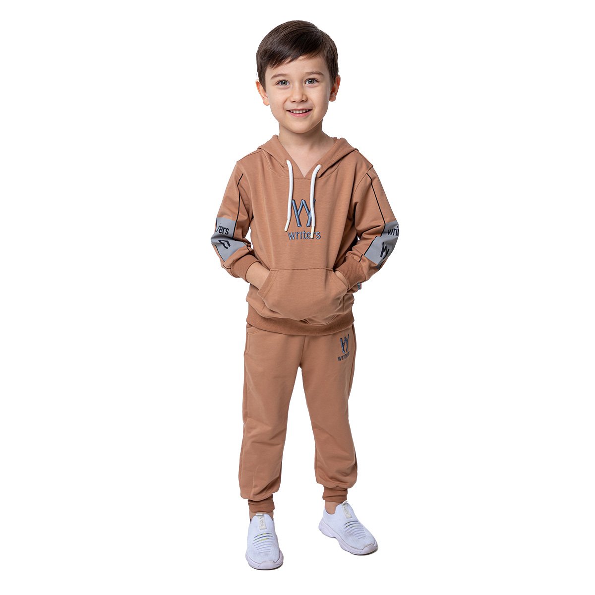 High Quality 2-Thread Footer Fabric Hoodie Sets for Boys 95% Cotton Casual Long Sleeve Coat Cartoon Print Kids Wholesale Prices