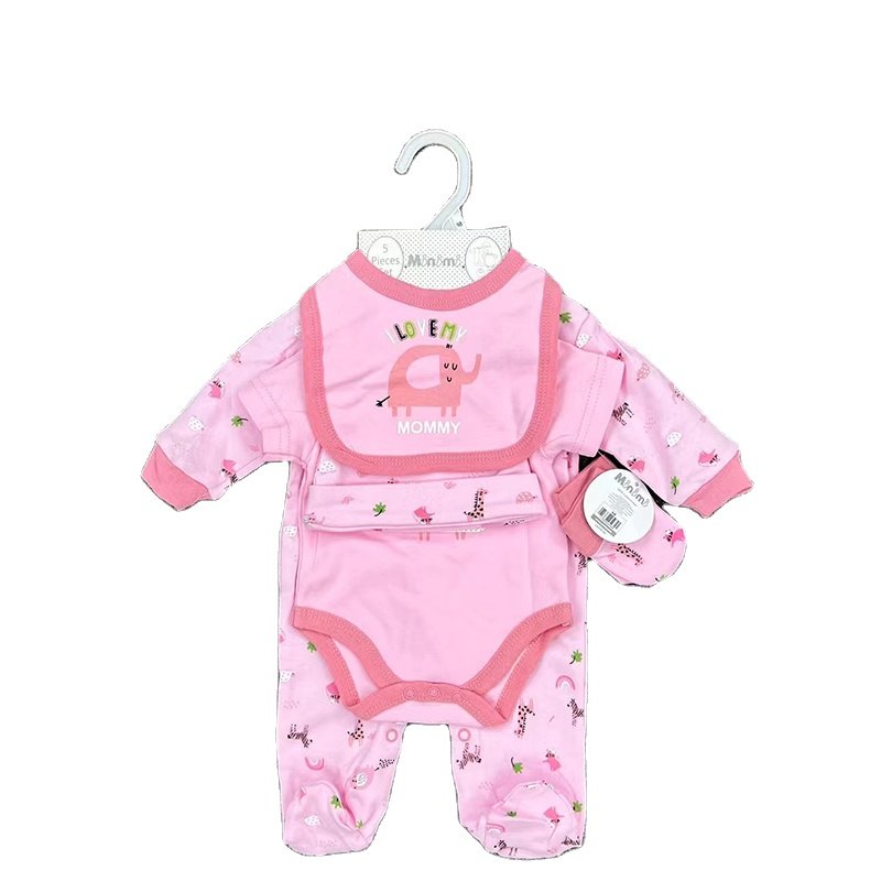 Newborn New Design Wholesale Custom High Quality Blue Gold Long Sleeve Bamboo Bubble Baby Romper Set Baby Pillow Mother Set