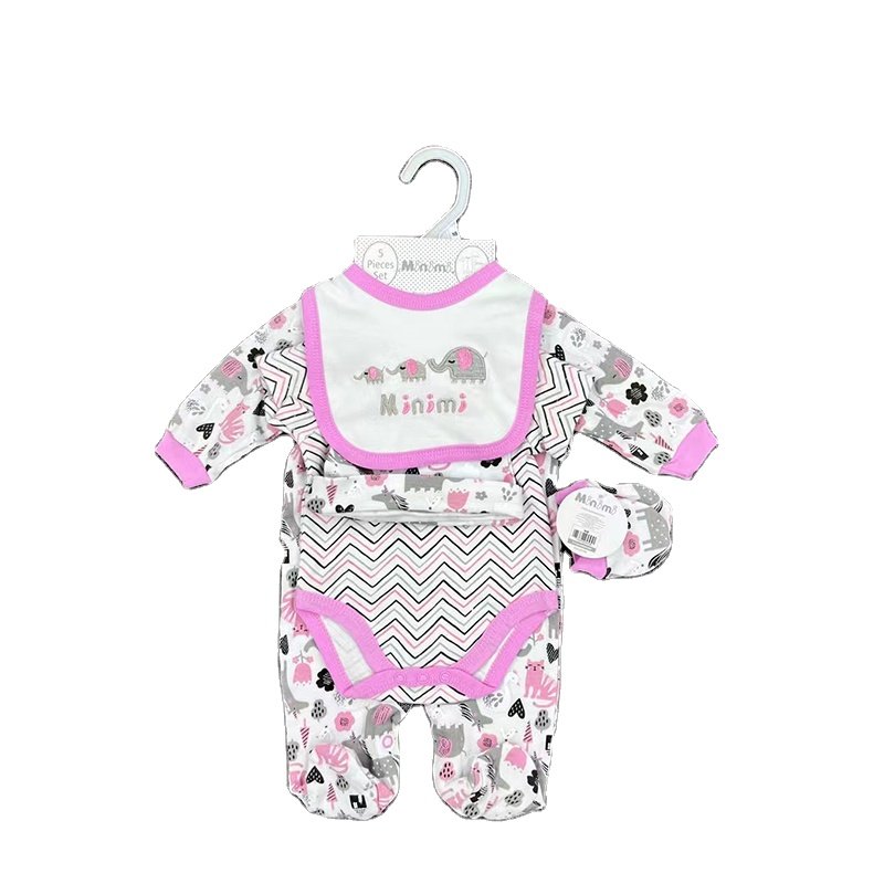 Newborn New Design Wholesale Custom High Quality Blue Gold Long Sleeve Bamboo Bubble Baby Romper Set Baby Pillow Mother Set