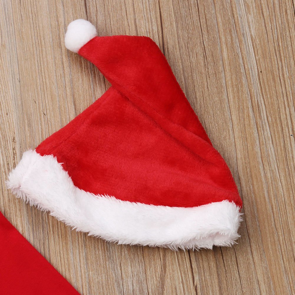 Infant Christmas Clothing 3 Piece Autumn and Winter Boys Girls Long Sleeve Romper Striped Pants Hat Set Cute Baby Suit