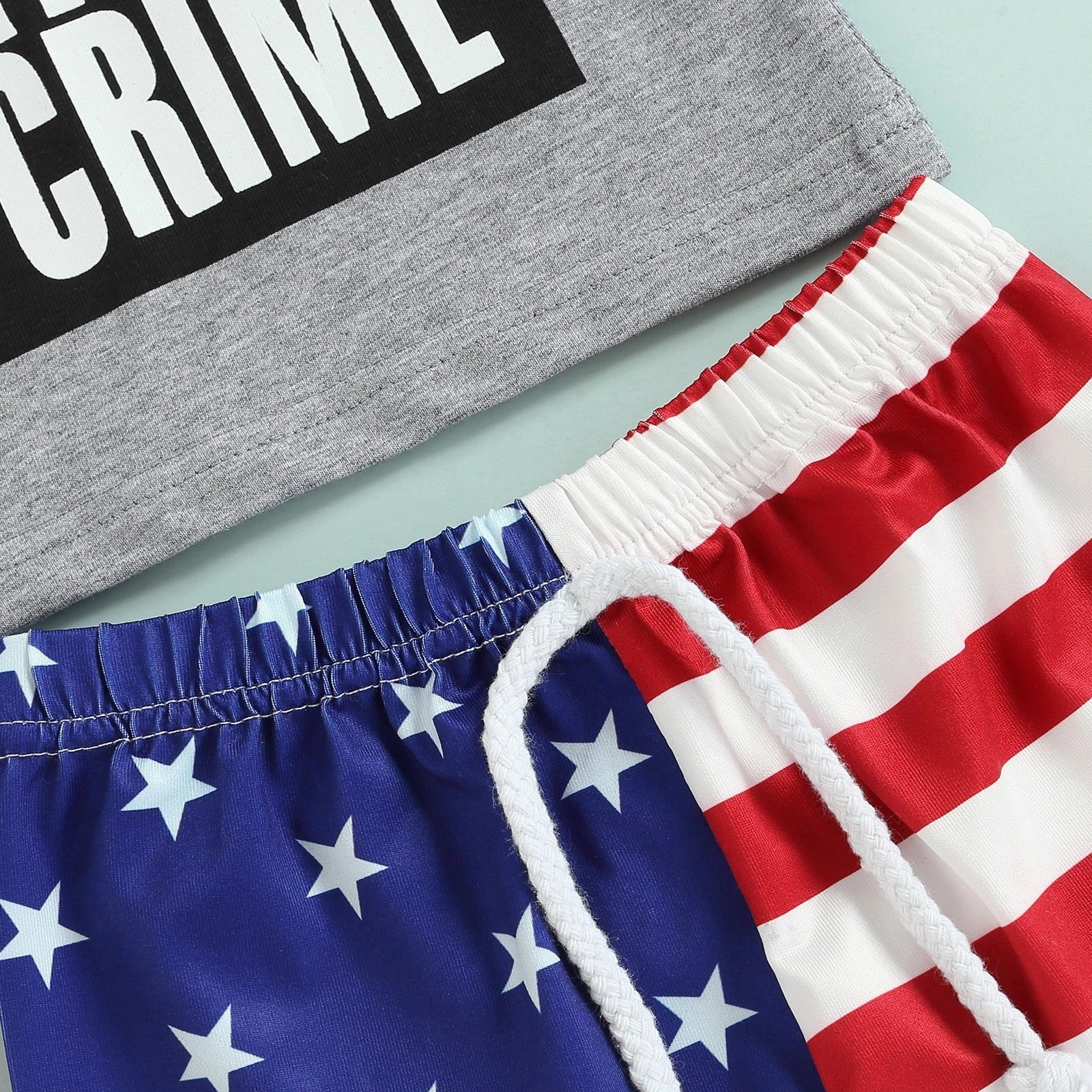 4th of July Baby Boy Clothing Sets Summer Letter Print Clothes Kids Children Independence Day Star and Stripe Shorts Suits