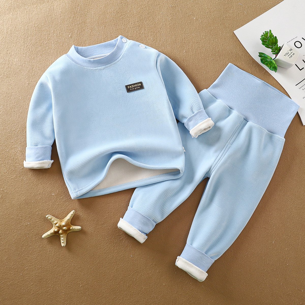 Solid color baby clothing sets wholesale children clothing set baby boy clothes baby clothing sets winter Soft and secure