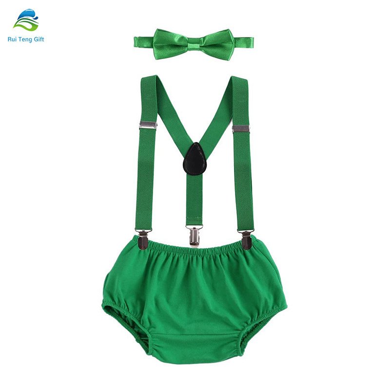kids clothing wholesale china Baby Boys Cake Smash 3pcs Bow Tie Suspenders Bloomers First Birthday Outfit For Boy BBOF-003