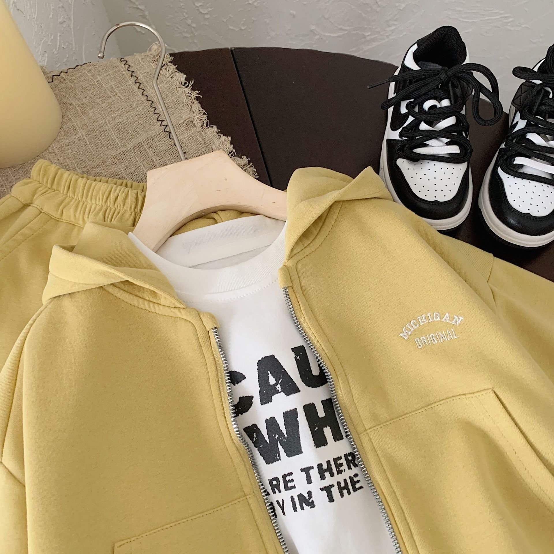 Custom Kids Baby Boy Suit Two Piece Hoodies Tracksuit Outfits Jogger baby boy clothing sets With Zipper