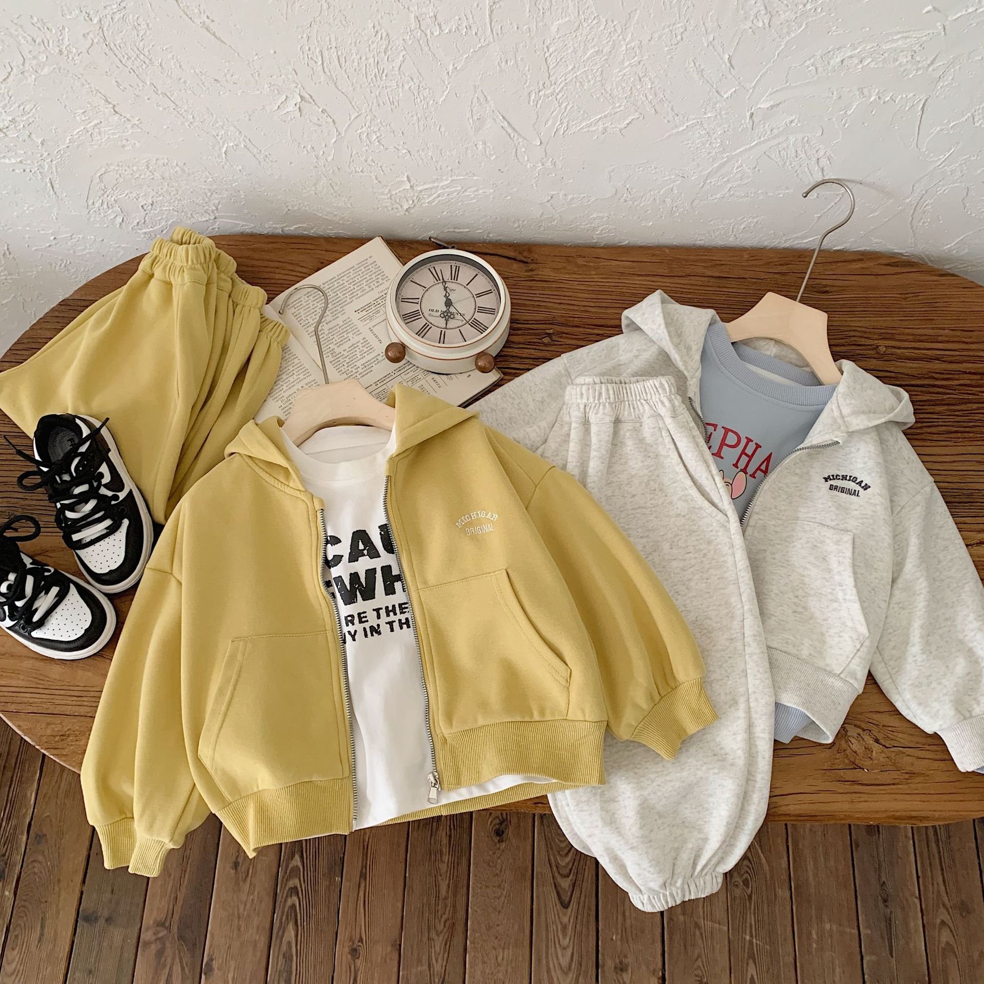 Custom Kids Baby Boy Suit Two Piece Hoodies Tracksuit Outfits Jogger baby boy clothing sets With Zipper