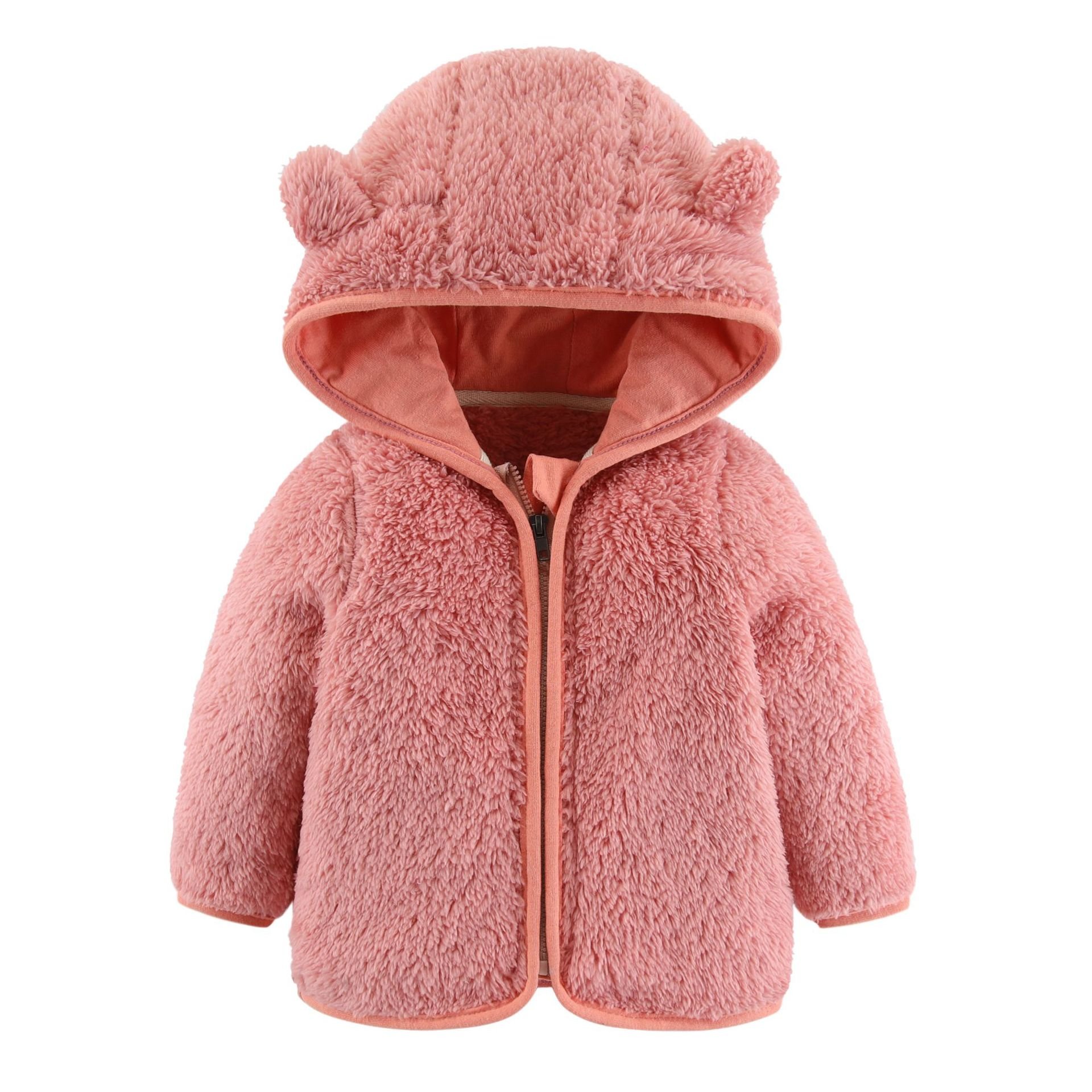 Custom Soft Kids Coat For Spring Sport Winter Fleece Baby Jackets Infant and Toddler Zipper Fleece Jacket Baby Warm Hooded Coat