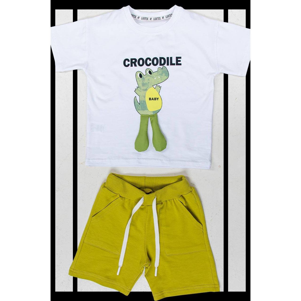 Hot sale 2024 summer style children clothing sets baby boy clothes short sleeve cartoon printed casual wear kids wear cotton