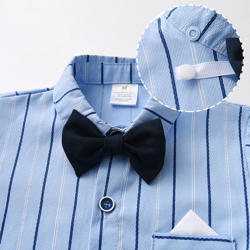 Formal Boy's Clothing Sets British Overalls Two-Piece Children'S Suit Baby Clothes Striped Spring Boys Autumn