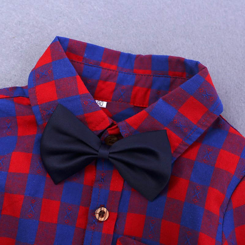 3 pcs set check shirt fall boutique stylish baby boy children's clothes for boy