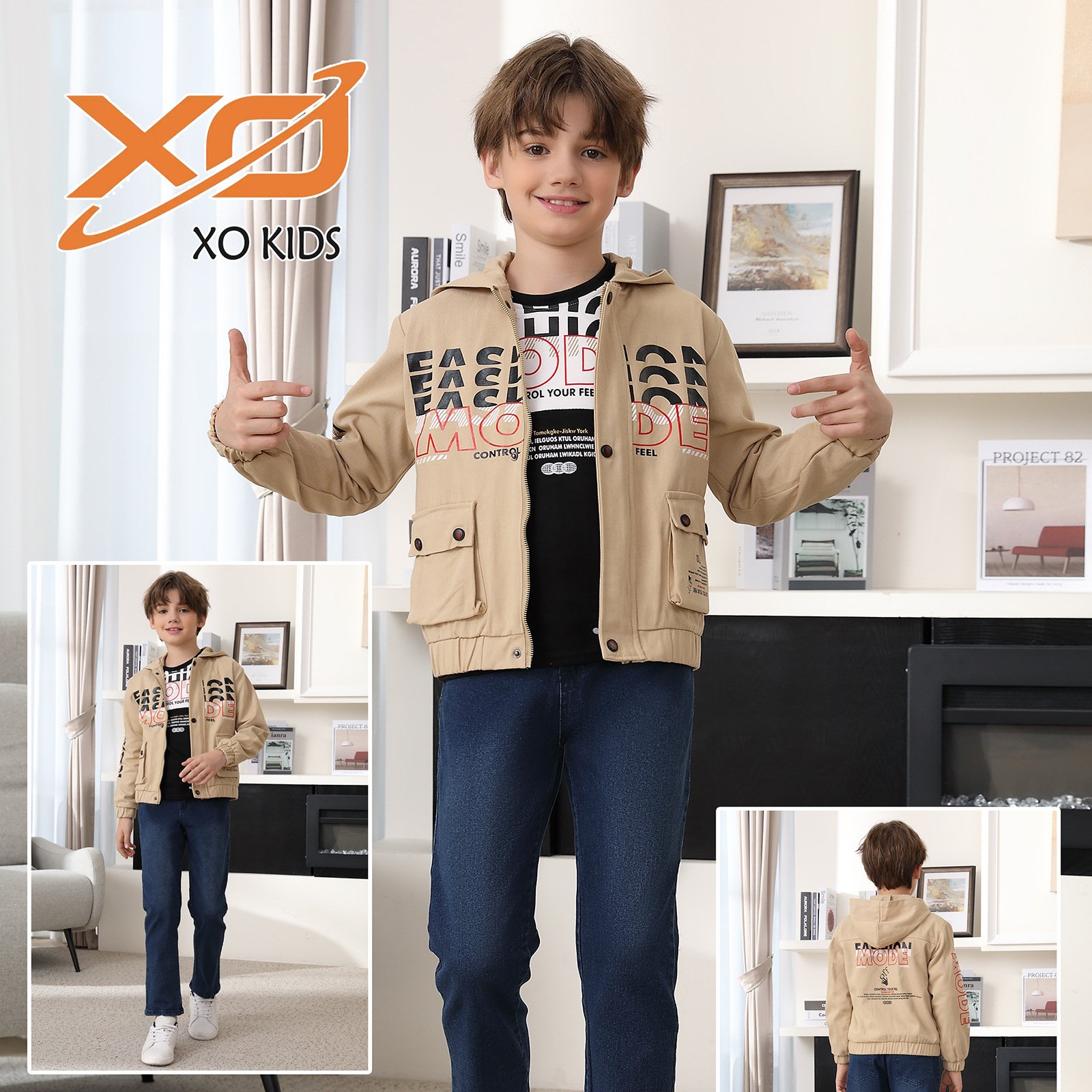 Kid Clothing Boy Autumn/Winter New 2024 Children's Sports and Leisure Sets Loose Hoodie Long Sleeve Sweater Three Piece Set