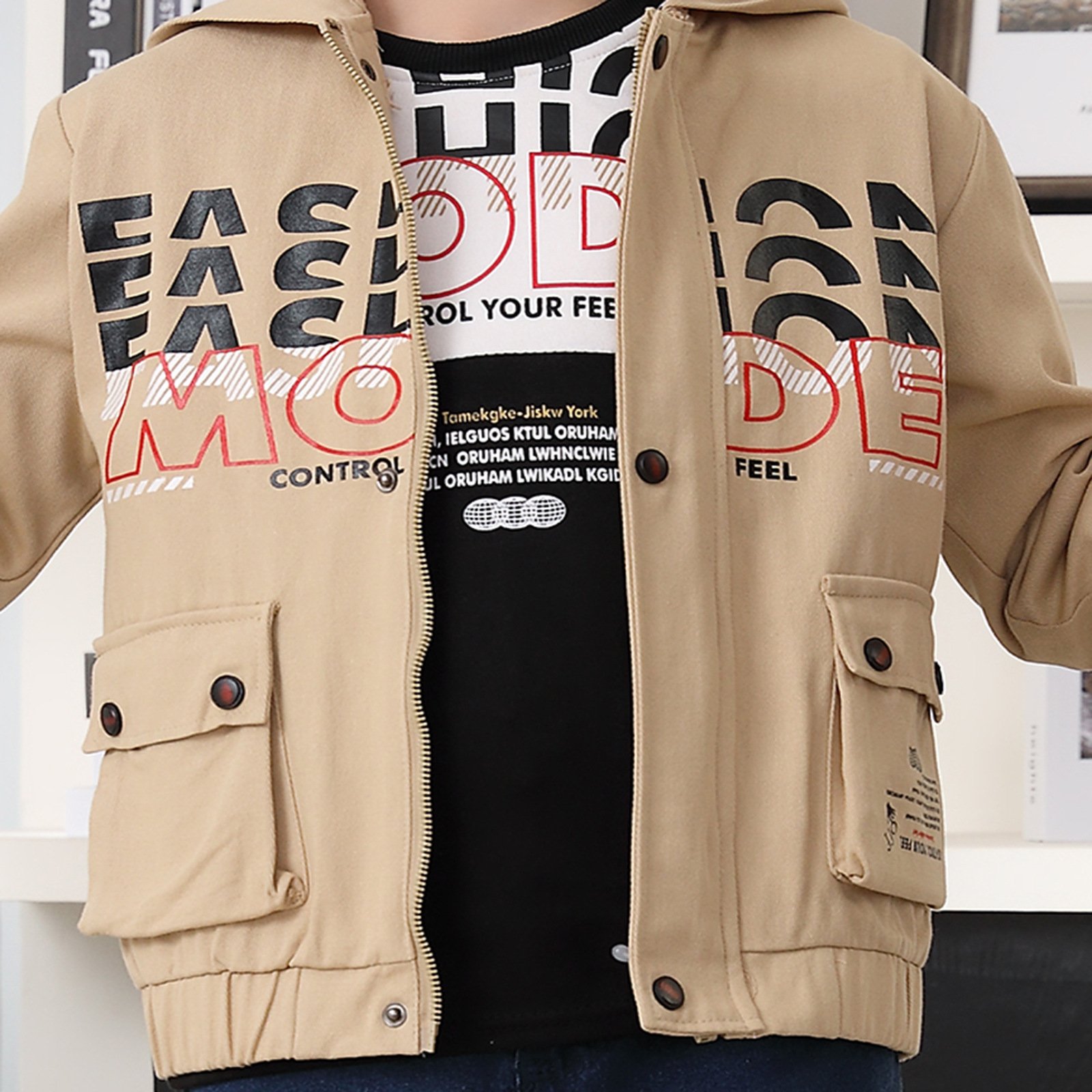 Kid Clothing Boy Autumn/Winter New 2024 Children's Sports and Leisure Sets Loose Hoodie Long Sleeve Sweater Three Piece Set