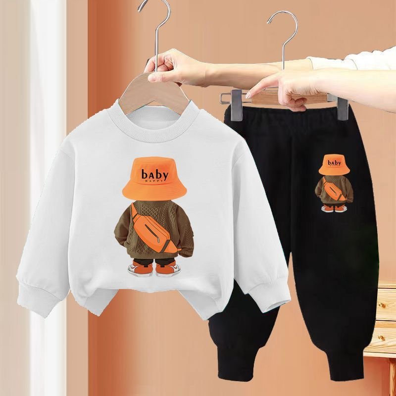 Autumn Boys Suit Children's Sports Sweater Fashionable Kids Hoodie Baby girl Clothes Long Sleeve trousers Tops Leisure Pants set