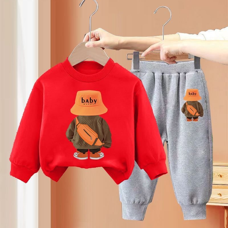 Autumn Boys Suit Children's Sports Sweater Fashionable Kids Hoodie Baby girl Clothes Long Sleeve trousers Tops Leisure Pants set