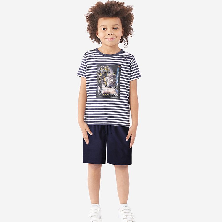 Wholesale Child outfit Kids t- shirt short pants 2 pieces summer toddler boys clothing sets