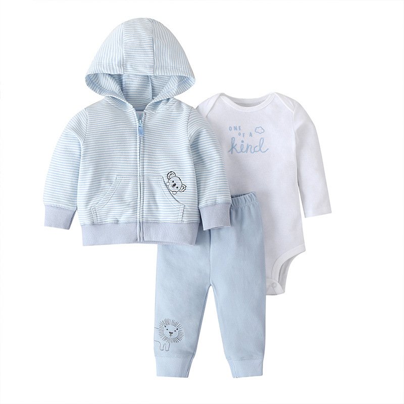 Spring and Fall Baby Clothing Cartoon long pants+Romper+Hoodies boys sets High quality 100% cotton baby boys 3 pcs sets