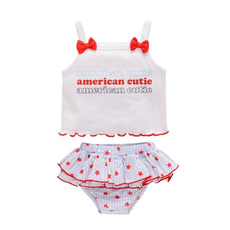 New Arrivals Kids Boys Summer Short Sleeve Clothing Set 4Th Of July American Design Baby Unisex Outfits