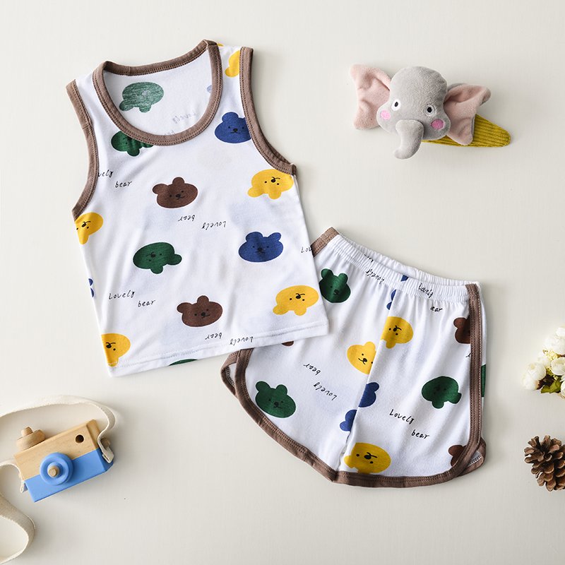 New Release Sleeveless Tops And Shorts Comfortable Baby Toddlers Kids 2 Pieces Clothing Set Summer Baby Girls Outfit Suit Sets