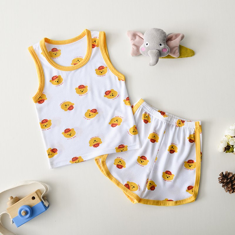 New Release Sleeveless Tops And Shorts Comfortable Baby Toddlers Kids 2 Pieces Clothing Set Summer Baby Girls Outfit Suit Sets