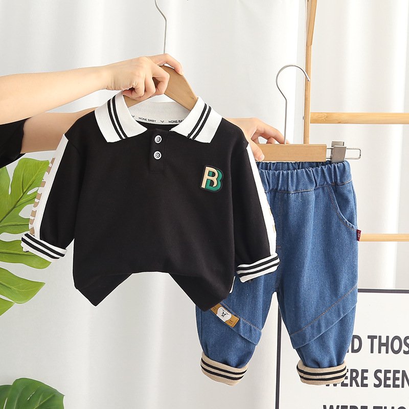 2024 Fashion Kids Wear Spring Autumn 2pcs Hoodies and Jeans Casual Baby Boys Clothing Set