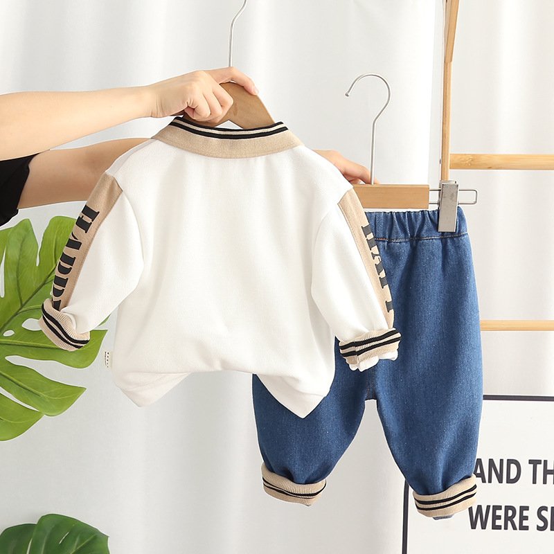 2024 Fashion Kids Wear Spring Autumn 2pcs Hoodies and Jeans Casual Baby Boys Clothing Set