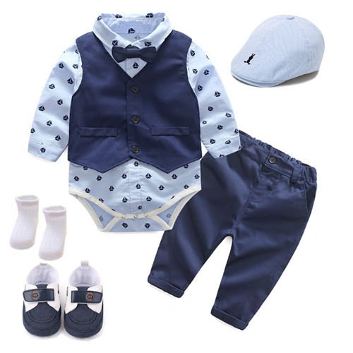 Classic Gentleman Suit Kids Boy Clothes Toddler Clothing Set Kids Bow Tie Gentleman Baby Outfit Kids Dresses For Boys 5 Years