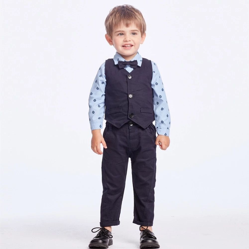 Classic Gentleman Suit Kids Boy Clothes Toddler Clothing Set Kids Bow Tie Gentleman Baby Outfit Kids Dresses For Boys 5 Years