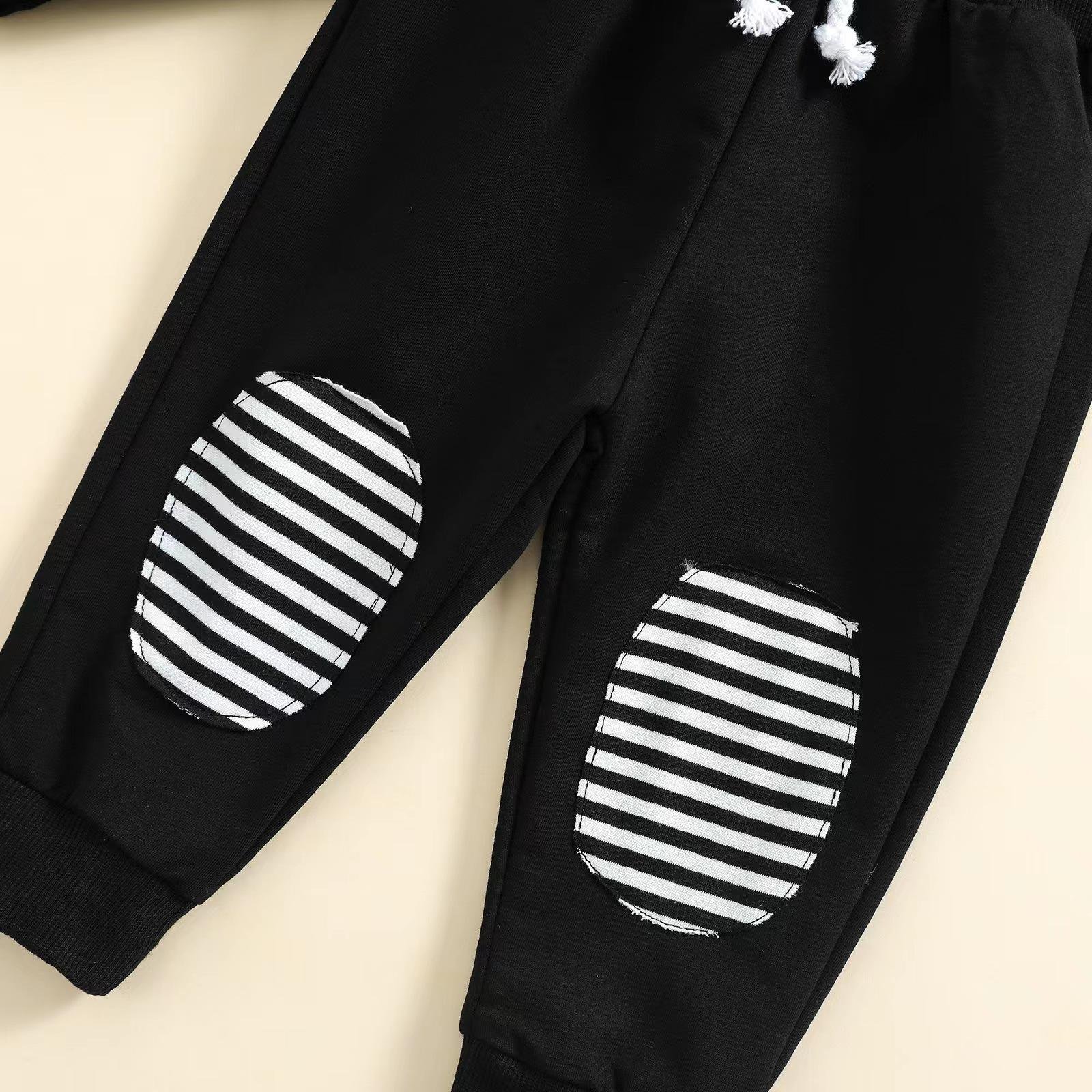JF Fashion Boutique Boys Clothing Sets Custom Stripes with Solid Colors Fashion Loose 0-16 Years Old Children 2 Piece Sets