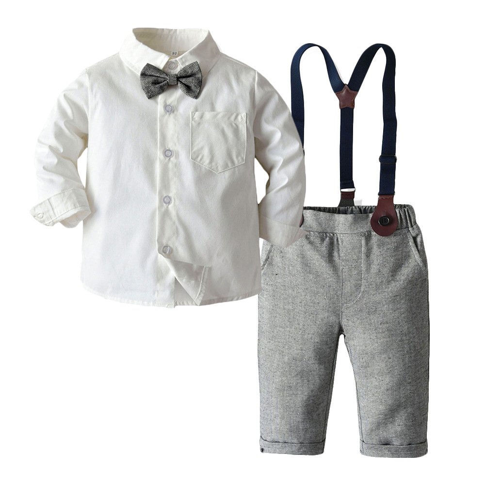 Custom Boy Clothing Set 1 - 6 Years Boy Waistcoat Gray Long Sleeve Blazers Children Clothes Toddler Boy Suit Wedding Gentleman