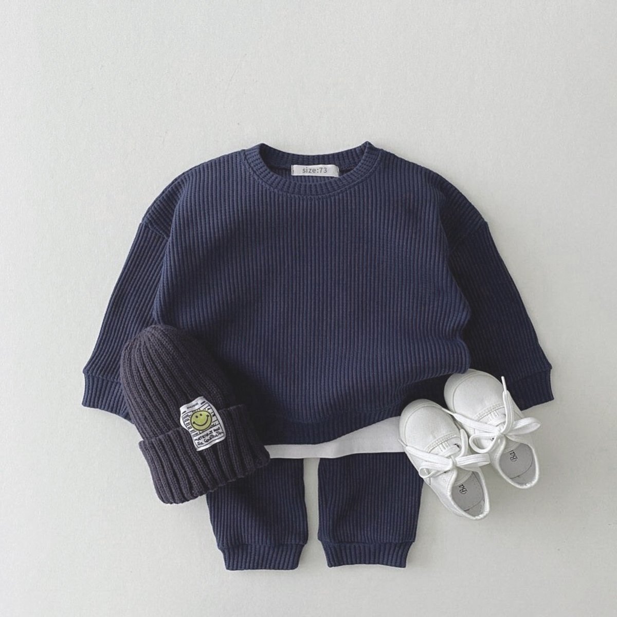 Waffle 2PCS Baby Boy Girl Long Sleeve Clothes Casual Set Spring Autumn clothing