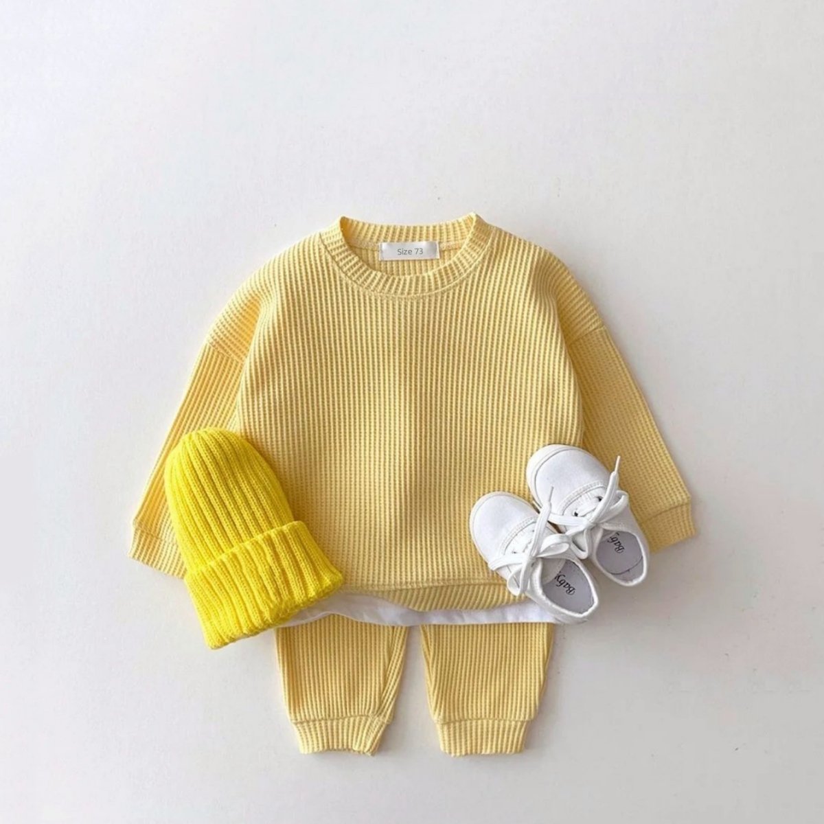 Waffle 2PCS Baby Boy Girl Long Sleeve Clothes Casual Set Spring Autumn clothing