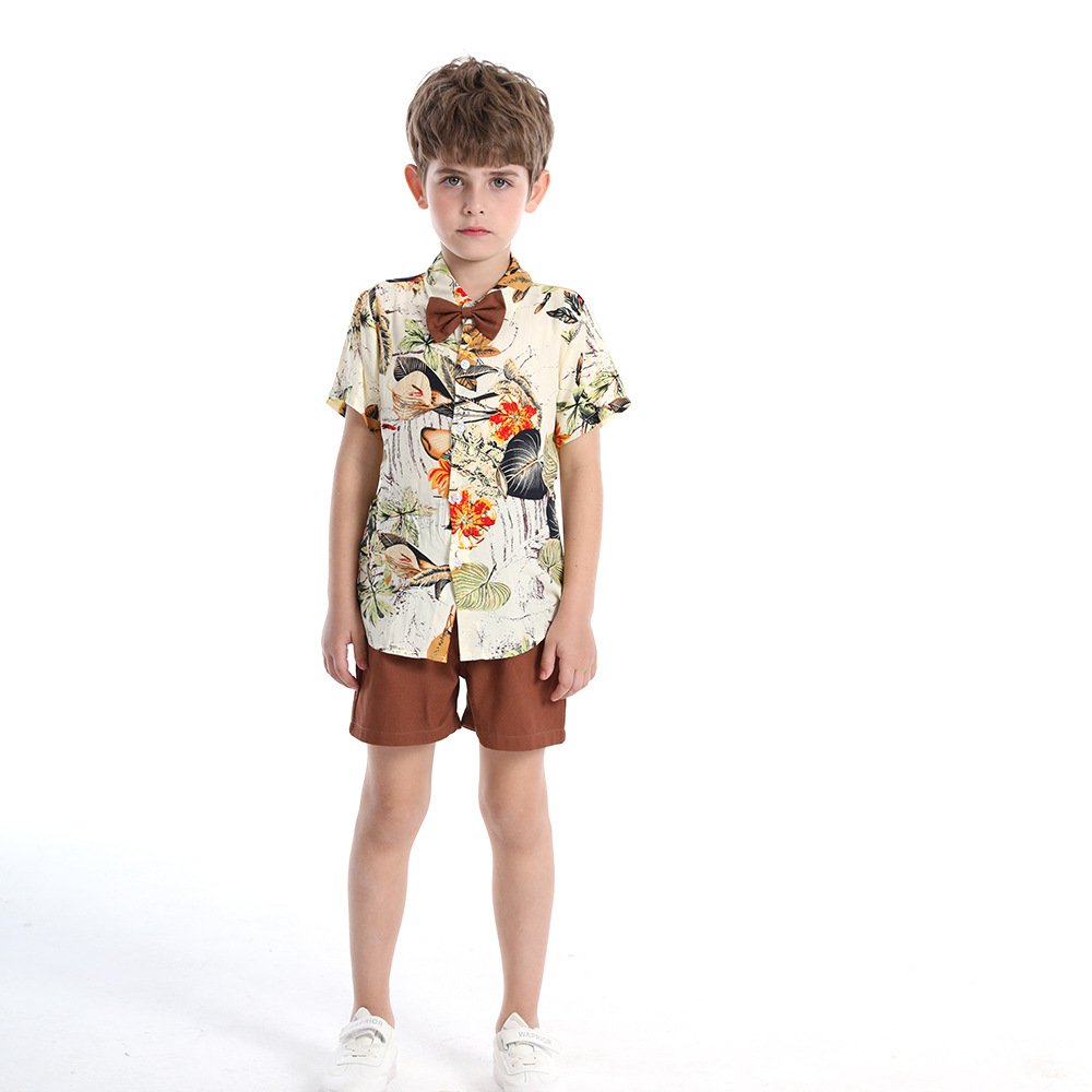 Summer Kids Baby Clothing Sets Hawaiian Flower Print Leisure Suit Little Boys Wholesale Coconut Tree girls Shorts Shorts Seaside