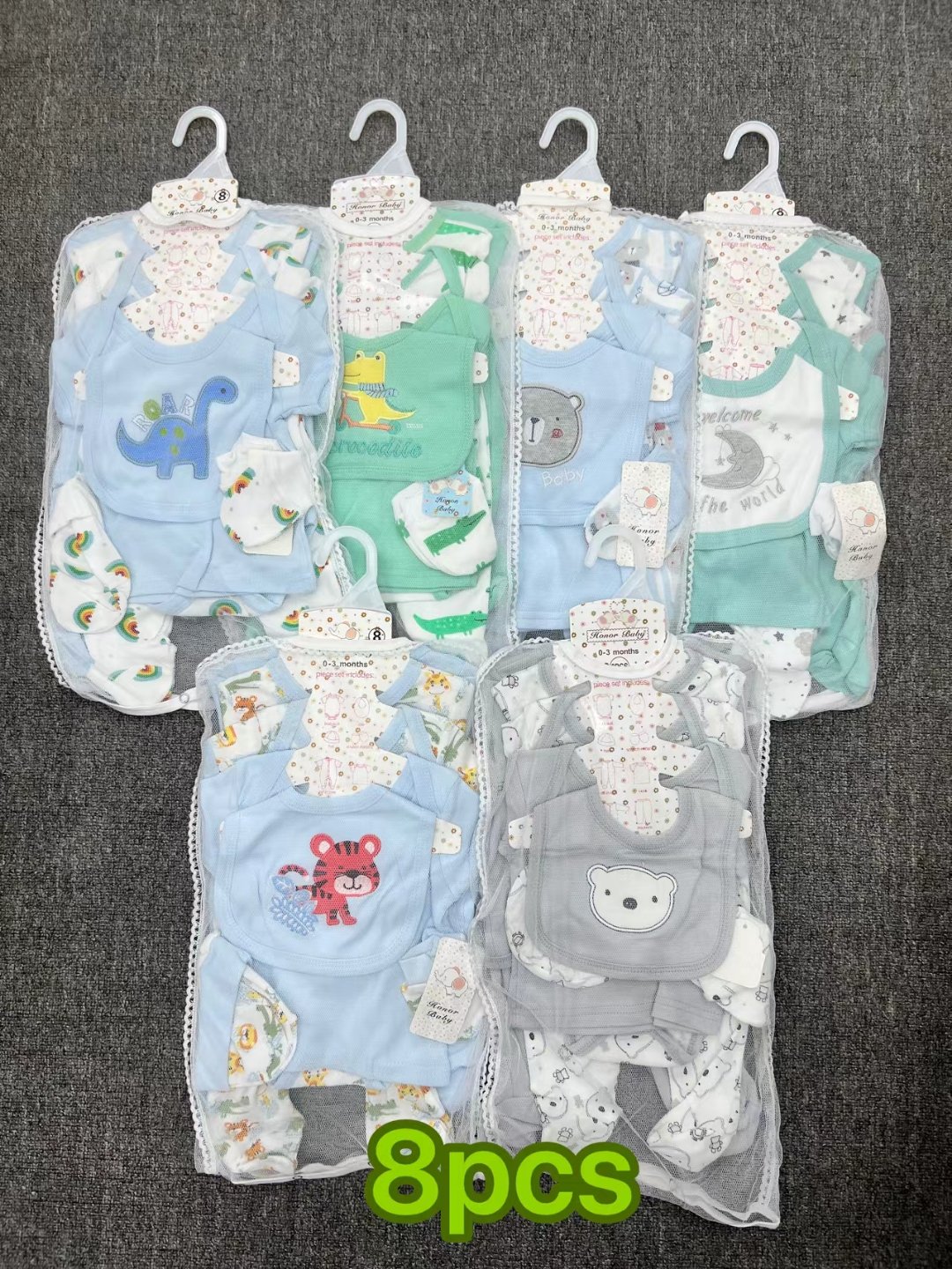 Custom Newborn Babies Gift Box Pure Cotton Clothing Sets Casual 5pcs 6pcs 8pcs New Born Baby Clothes Set