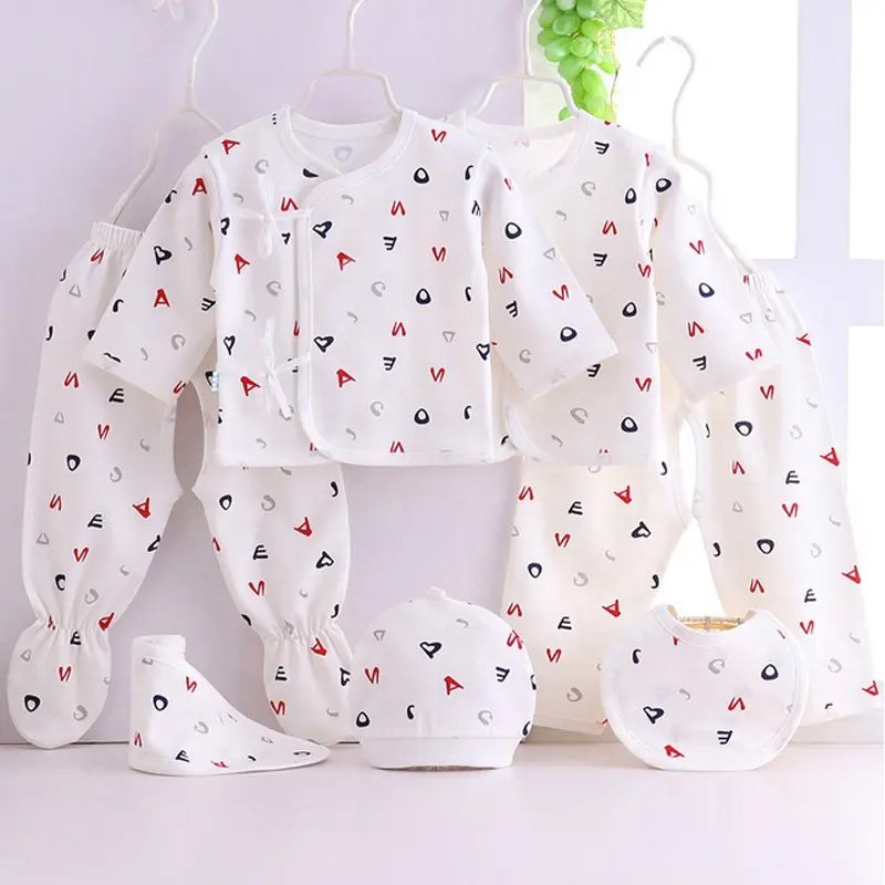 Baby Boy Clothing set Newborn Infant Clothing Suit Baby Girls Wear Organic Cotton Wholesale (7pcs/set)