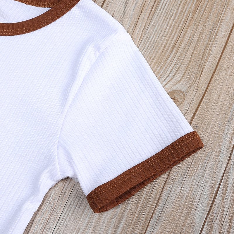 Summer infant newborn wear soft baby girls boy ribbed clothes sets short sleeve bodysuits+shorts 2PCs clothing outfits custom