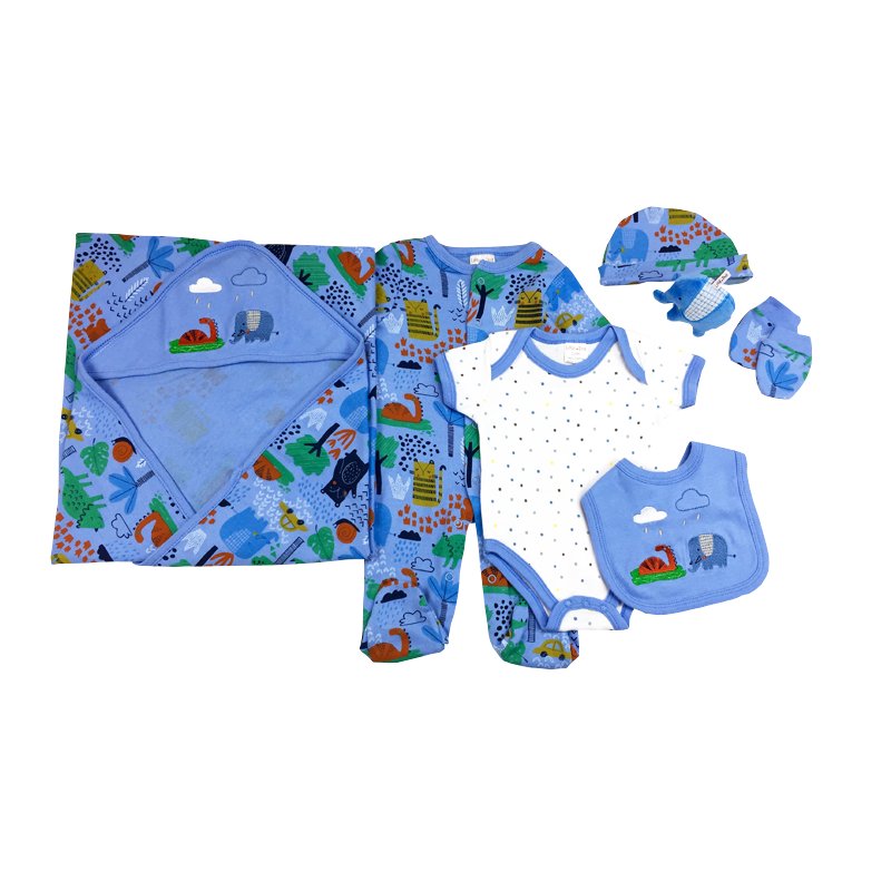 Cotton Baby Clothes Sets Clothing Wholesale Comfortable Age Group 0-9 Months Newborn Infant Toddler 7 Pcs Cartoon OEM Unisex