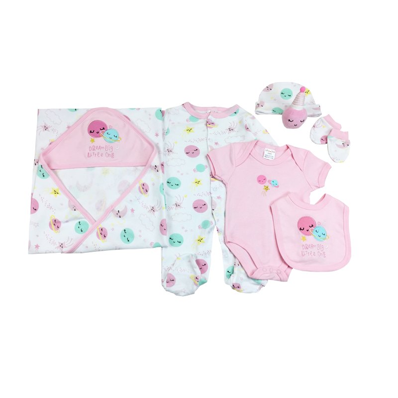 Cotton Baby Clothes Sets Clothing Wholesale Comfortable Age Group 0-9 Months Newborn Infant Toddler 7 Pcs Cartoon OEM Unisex