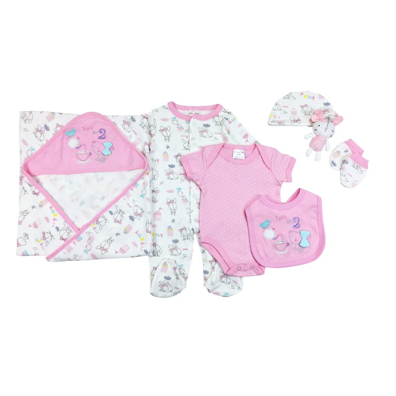 Cotton Baby Clothes Sets Clothing Wholesale Comfortable Age Group 0-9 Months Newborn Infant Toddler 7 Pcs Cartoon OEM Unisex
