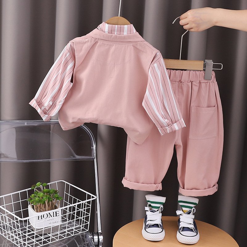 Korean Newest Kids Spring Autumn Suits Gentleman Style 3pcs Boutique Baby Boys Clothing Sets