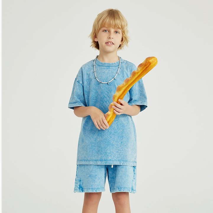 New design latest fashion design kids solid letter print jogging short suit toddler baby boy plain custom print short sleeve set