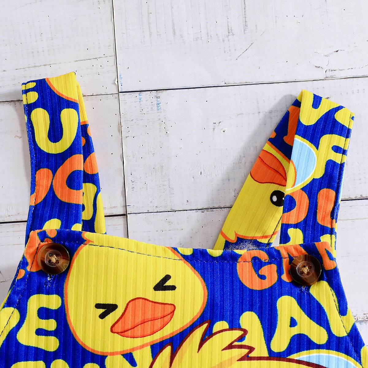 Wholesale Summer Baby Clothing Sets New Born Baby Fashion Short Sleeve +Cute duck patterned overalls Baby Boy Clothing Sets