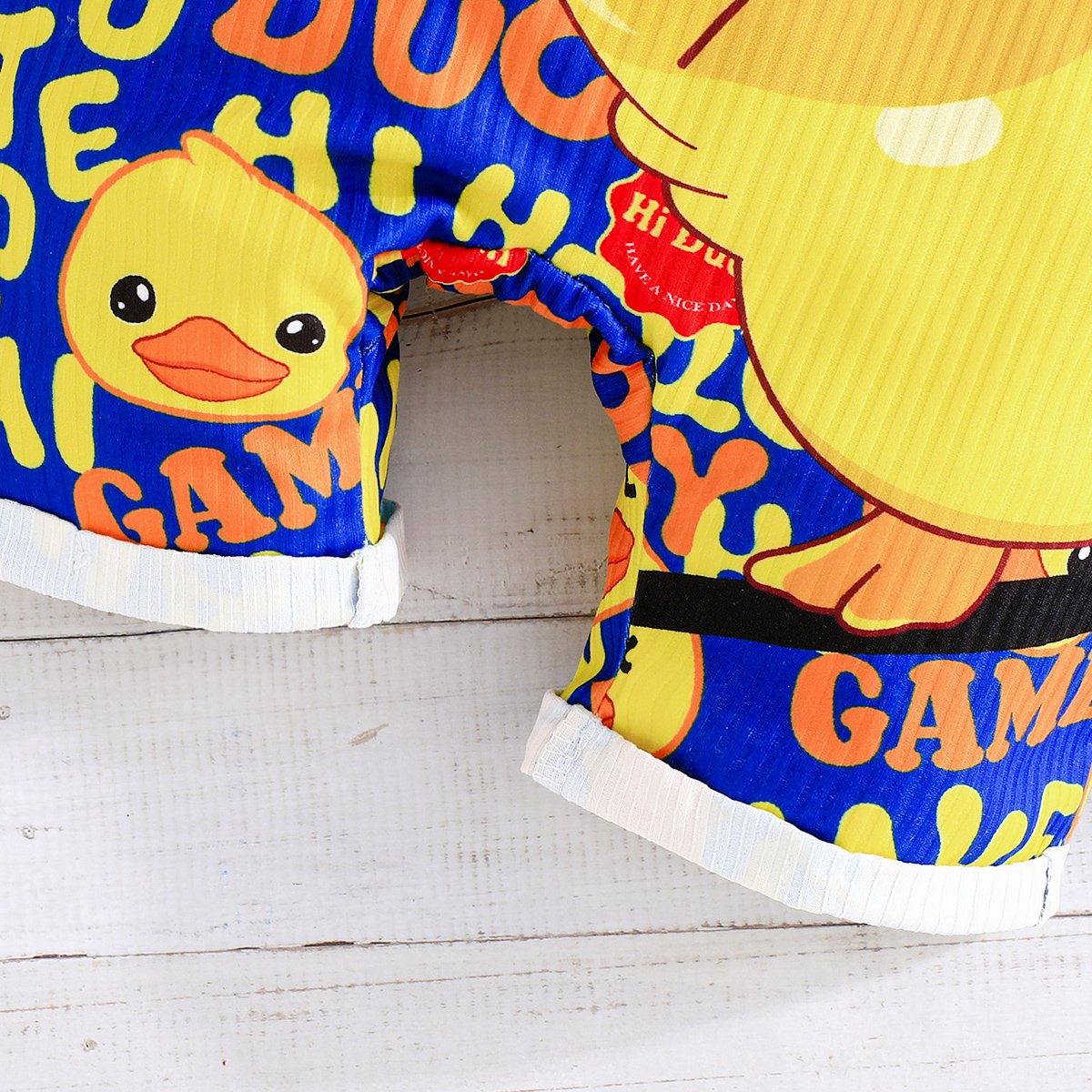 Wholesale Summer Baby Clothing Sets New Born Baby Fashion Short Sleeve +Cute duck patterned overalls Baby Boy Clothing Sets