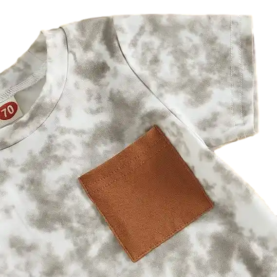 New Fashion Summer Tie Dye 2 Piece Short Set With Pocket Custom Cotton Boys Clothing Set Kids