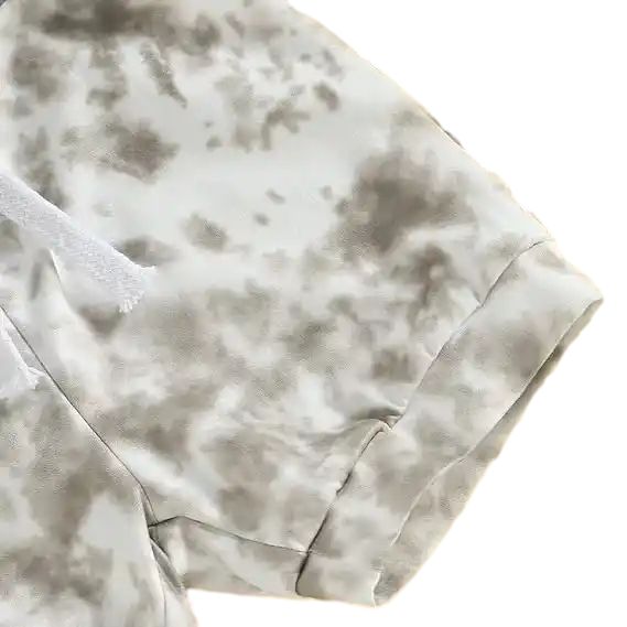 New Fashion Summer Tie Dye 2 Piece Short Set With Pocket Custom Cotton Boys Clothing Set Kids