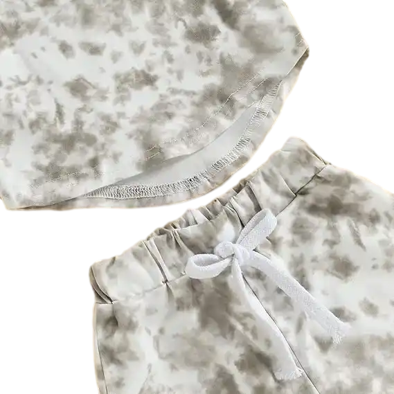 New Fashion Summer Tie Dye 2 Piece Short Set With Pocket Custom Cotton Boys Clothing Set Kids