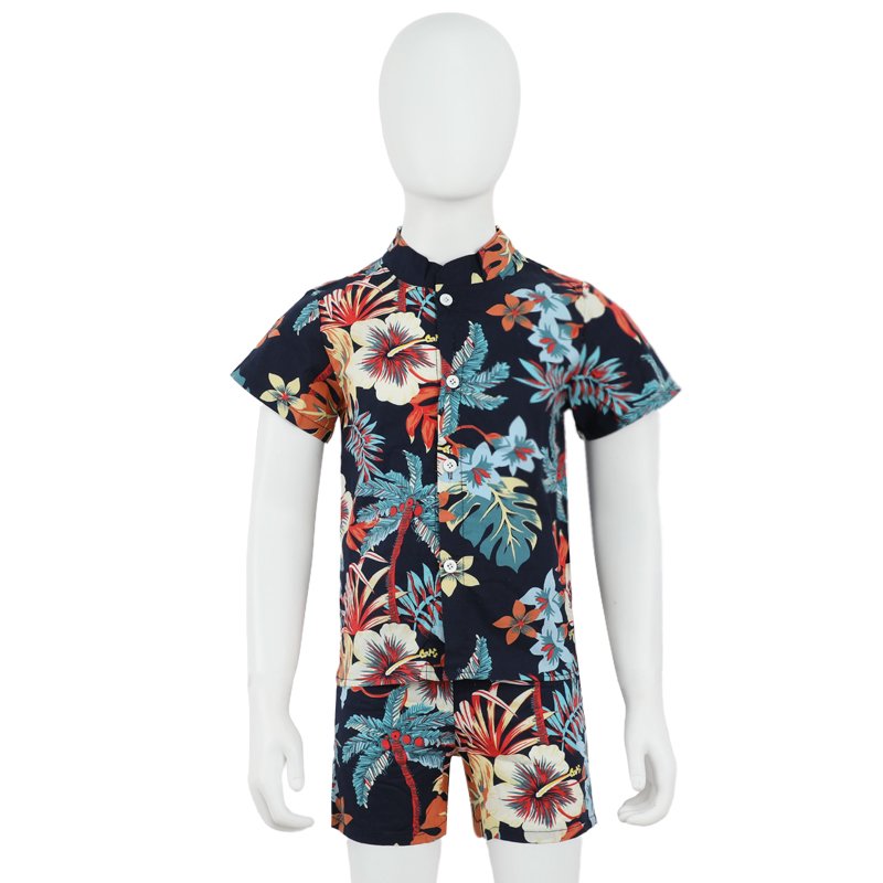 New children's clothes boys summer 1-2-4-5 years short sleeve shirt shorts suit beach two-piece set
