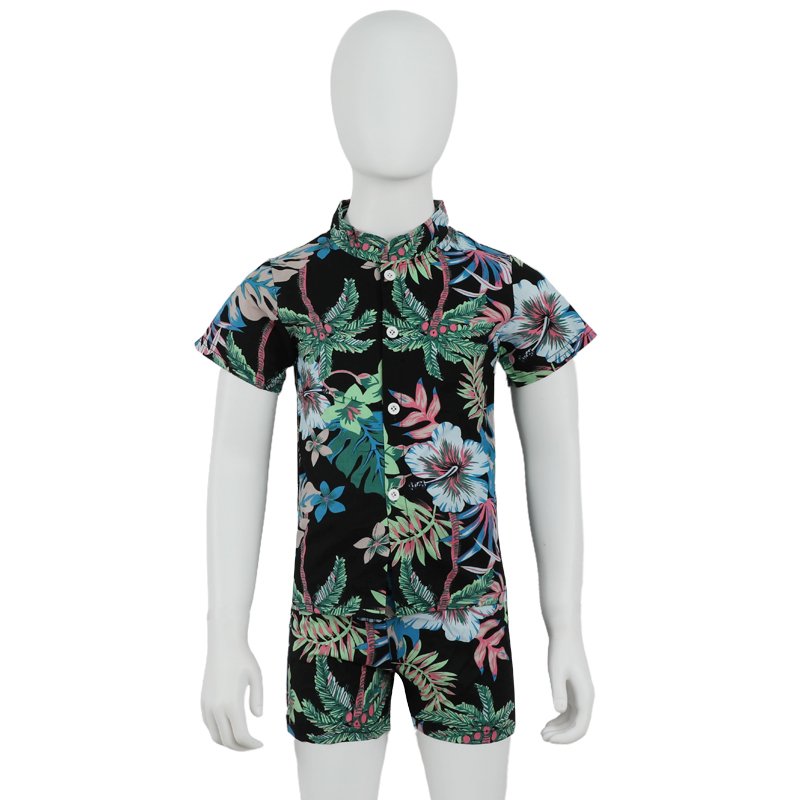 New children's clothes boys summer 1-2-4-5 years short sleeve shirt shorts suit beach two-piece set