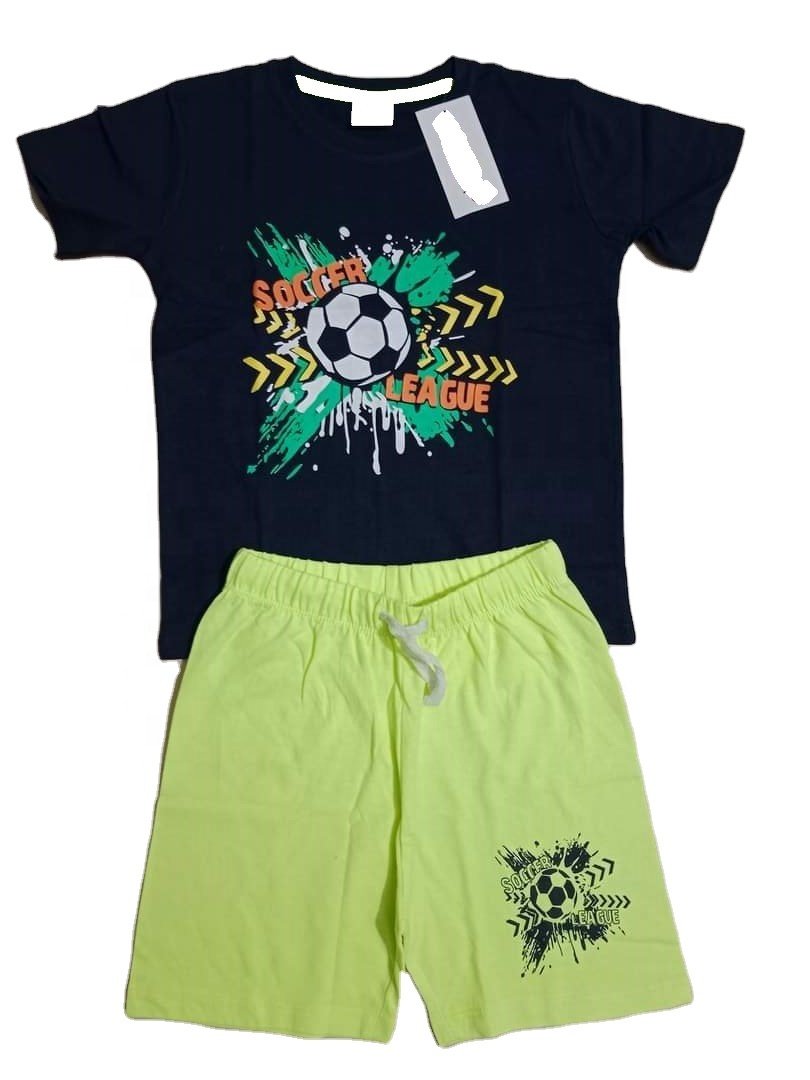Summer Wholesale Children Kids Clothes Short Sleeve Baby T Shirt Boys Clothing Set Spring Cotton Quantity Custom Time Lead Suit